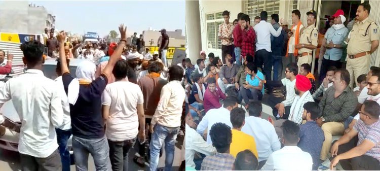 MP के इस थाने में हिंदू जागरण मंच के विभाग संयोजक से हुई अभद्रता, आक्रोशित कार्यकर्ताओं ने थाना घेरा, चक्काजाम भी किया