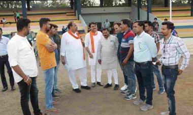 विधायक क्रिकेट महोत्सव : विधायक चेतन्य काश्यप ने नेहरू स्टेडियम में लिया तैयारियों का जायजा, आज से वितरित होंगे फॉर्म, 3 अप्रैल तक जमा होंगे