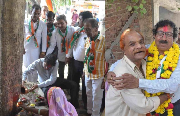 भगवान शिव का जलाभिषेक कर कांग्रेस प्रत्याशी पारस सकलेचा पहुंचे जनता जनार्दन का आशीर्वाद लेने