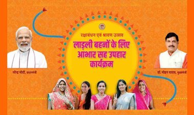 आभार - उपहार उत्सव : रक्षाबंधन से पहले सीएम डॉ. यादव लाड़ली बहनों को देंगे आभार-पत्र और उपहार का संदेश, राखी बंधवाएंगे, बहनें झूला झूलेंगी