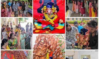 श्री साईं इंस्टिट्यूट ऑफ टेक्नोलॉजी में विराजी मिट्टी से बनी विघ्नहर्ता श्री गणेश की प्रतिमा, अनुपयोगी वस्तुओं से सजाई झांकी ताकि पर्यावरण रहे सुरक्षित