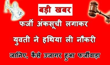 बड़ी खबर ! युवती ने फर्जी अंकसूची लगाकर हथिया ली स्वास्थ्य विभाग में नौकरी, सत्यापन में खुली पोल तो हो गई 10 साल की सजा